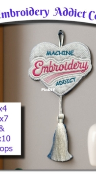 Kreative Kiwi - Embroidery Addict Coaster - Multiple Sizes - Pes Format - Free