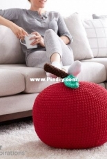 Yarnspirations - Bernat -Crochet Apple a Day Pouf - Free