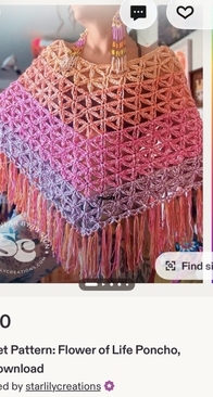 Flower of life poncho Starlily Creations