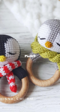 Fairy Toys by Inna Chi - Inna Chi Hm - Inna Chybinova / Chybinova - Penguin Rattle - Pingüino Sonajero Mordedor - Spanish