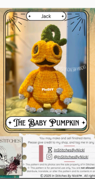 In Stitches By Nicki - Nicole Baldo - Jack the Baby Pumpkin