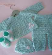 Crochet For Fun - Olga Skelly - Mint Green Newborn Baby Set - Free