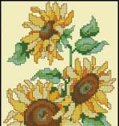Sunflower Study in Blue and White from American School of Needlework ASN 3746 Donna Kooler - Florals In Cross Stitch XSD