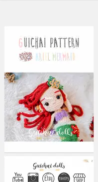 Guichai Crochet Dolls - Armano Ginji - Ariel Mermaid