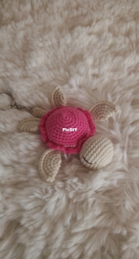 Pink turtle keychain