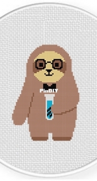 Daily Cross Stitch -  Science Sloth