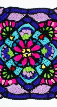 Dragonbird Creations - Shawn Torres - Dragon Flower Stained Glass Square