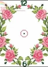 Vervaco 40.430 Clock with small roses pcs