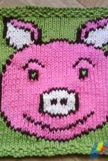 Smiling Pig Washcloth/Dishcloth by Lea Bronnenkant /Lea67000 Designs
