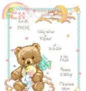 Dimensions 13591 Cuddly Bear Birth Record / Dimensions 262 Guardian Angel "Version" PCS