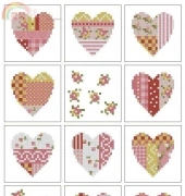 Pink Patchwork Hearts