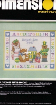 Dimensions - 3616 Playful Teddies Birth Record XSD