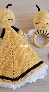 Ana Maria Craft - Ana Maria Liasch da Silva - Melissa the Bee Lovey and Rattle - Melissa a Abelha Naninha e Chocalho - Portuguese