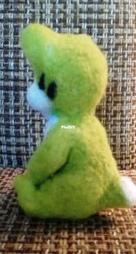 Green baby monster - needle felting