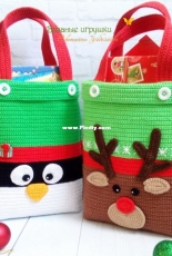 Svetlana Zabelina - Deer and Penguin Bag - Russian
