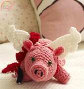 Yarnspirations - Red Heart - Kj Hay - Cu-Pig - Valentine Cupid Pig