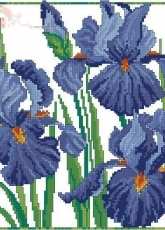 Grace of the Garden Iris Cushion by Lesley Teare from Formula Cross Stitch Gold 6/ TWOCS 199 XSD