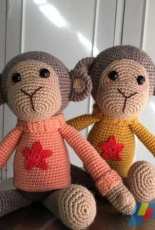 crochet lovely couple monkey