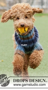 Drops Design - Paws & Stripes Dog Sweater - Spanish - Free