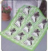 Annies Pattern Club 87A52 Siamese Cat Afghan by Sandra Maxfield
