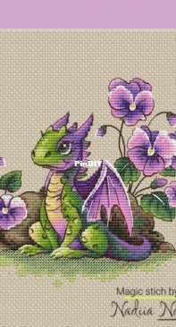 Magic Stitch - Little Dragon in Violets by Nadezhda Nagornaya / nezhenka.nadin