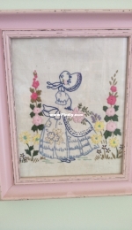 My Embroidery, framed and hanging up