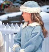 Bernat Decor-Girls Loop Trim Jacket, Skirt, Hat & Mitts-Free