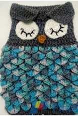Crochet Boutique Co- Kristina Alvey - Newborn Owl Crocodile Stitch Cocoon Sleep Sack and Cap