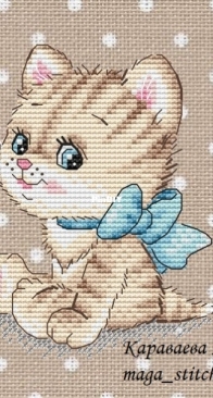 The cat with the blue bow by Maria Karavaeva