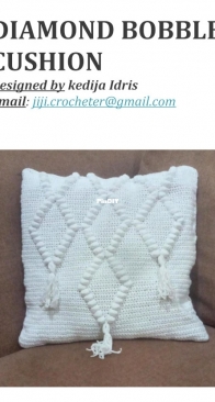 Keju Crochet Designs - Kedija Idris - Diamond Bobble Cushion