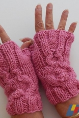 Bunny Fingerless Mittens Design 2 by Grace Rose