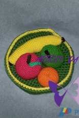 Cesto com frutas amigurumi