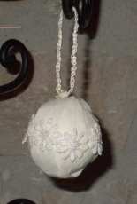 fabric and lace Xmas ball
