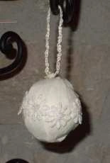fabric and lace Xmas ball