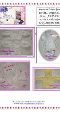 Newborn Layette f13  by Claires Baby doll Handknits Designs - Free