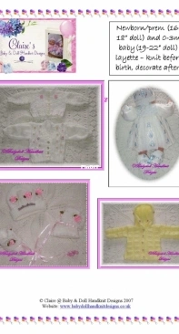 Newborn Layette f13  by Claires Baby doll Handknits Designs - Free