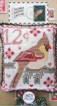 Lindy Stitches - December Northern Cardinal