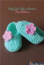Hello Yellow Yarn - MJ Carlos - Baby Girl Slip On Booties - Free
