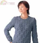 Pierrot Yarns-23-24-17-Cabled Tweed Sweater-Free