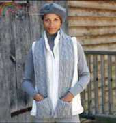 Patons Classic Cabled Scarf with Pockets