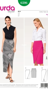 Burda Style - 6506 - Misses Skirt - Sizes 34-46 - German, English, French, Dutch, Italian, Spanish, Swedish, Russian