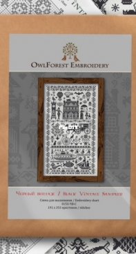 Owl Forest-Black Vintage Sampler  0153-CHV-S  XSD + PCS