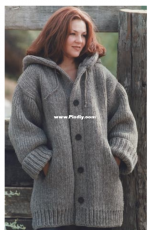 Lion Brand-60588-Hand-Knit Darbury Hooded Sweater Jacket-Free.