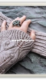 Fil Art Aue - Annette Aue - Arm Warmers - Armstulpen Feathers and Lines - German