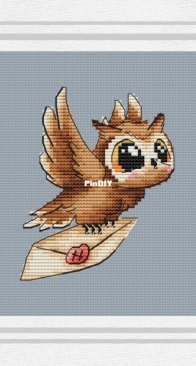 Owl with a Letter by Rita Stitch