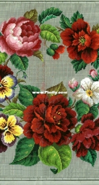 A Todt Berlinwork - Poppies, pansies and peonies wreath - XSD / PCS