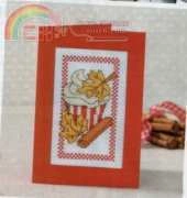 Cupcake of the Month - Autumn by Durene Jones from The World of Cross Stitching TWOCS 207 PCS