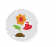 Daily Cross Stitch - Flower Heart