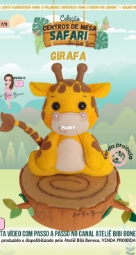 Atelie Bibi Boneca - Bruna Guimaraes - Safari Centerpieces Collection N.7/8 - Girafa - Portuguese - Free