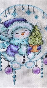 Snowman with a Christmas tree.